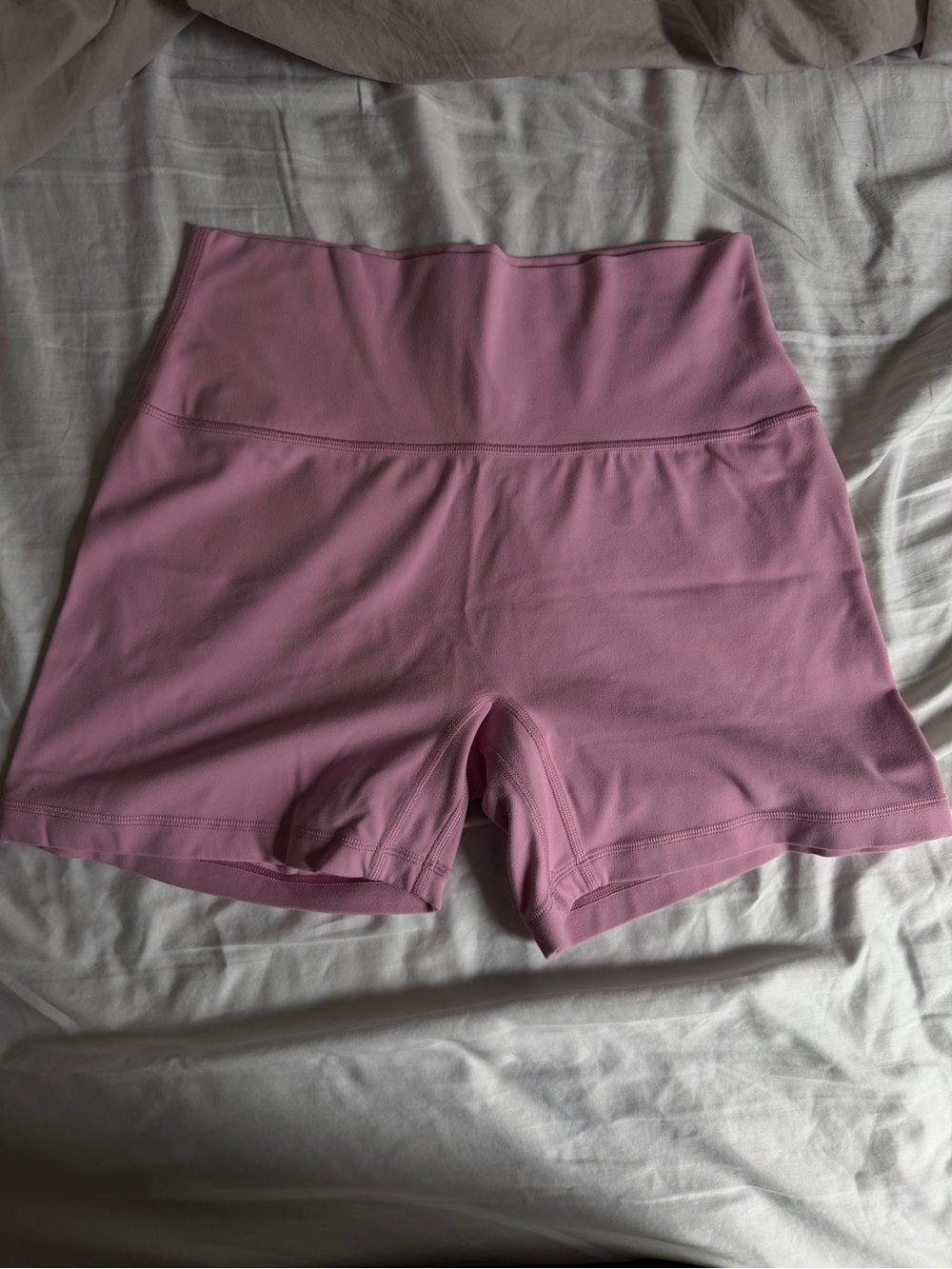 Aritzia Mauve-Pink High-Rise Athletic Bike Shorts